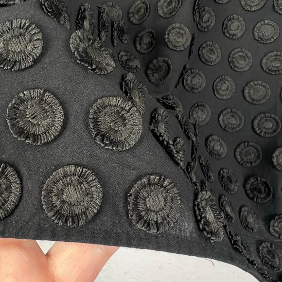 Talbots Black/Black Embroidered Textured Women's Plus Size Blouse 24W Petite - Picture 9 of 11